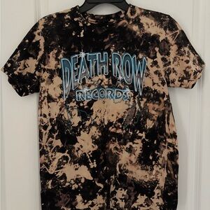 Death Row Records Womens Black Tye Dye Graphic T Shirt Size M